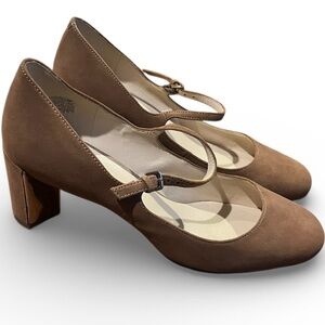 nine west beige block heels